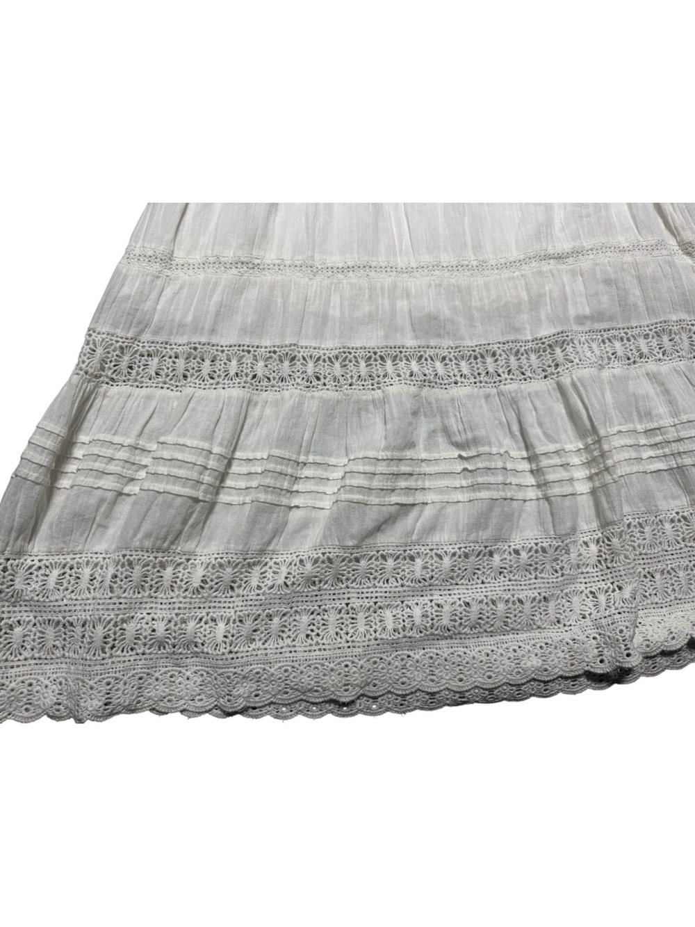 M.A.B.E. Loretta Midi Dress Women’s Small  in Ecru Boho Prairie Cottage Crochet - Picture 6 of 9